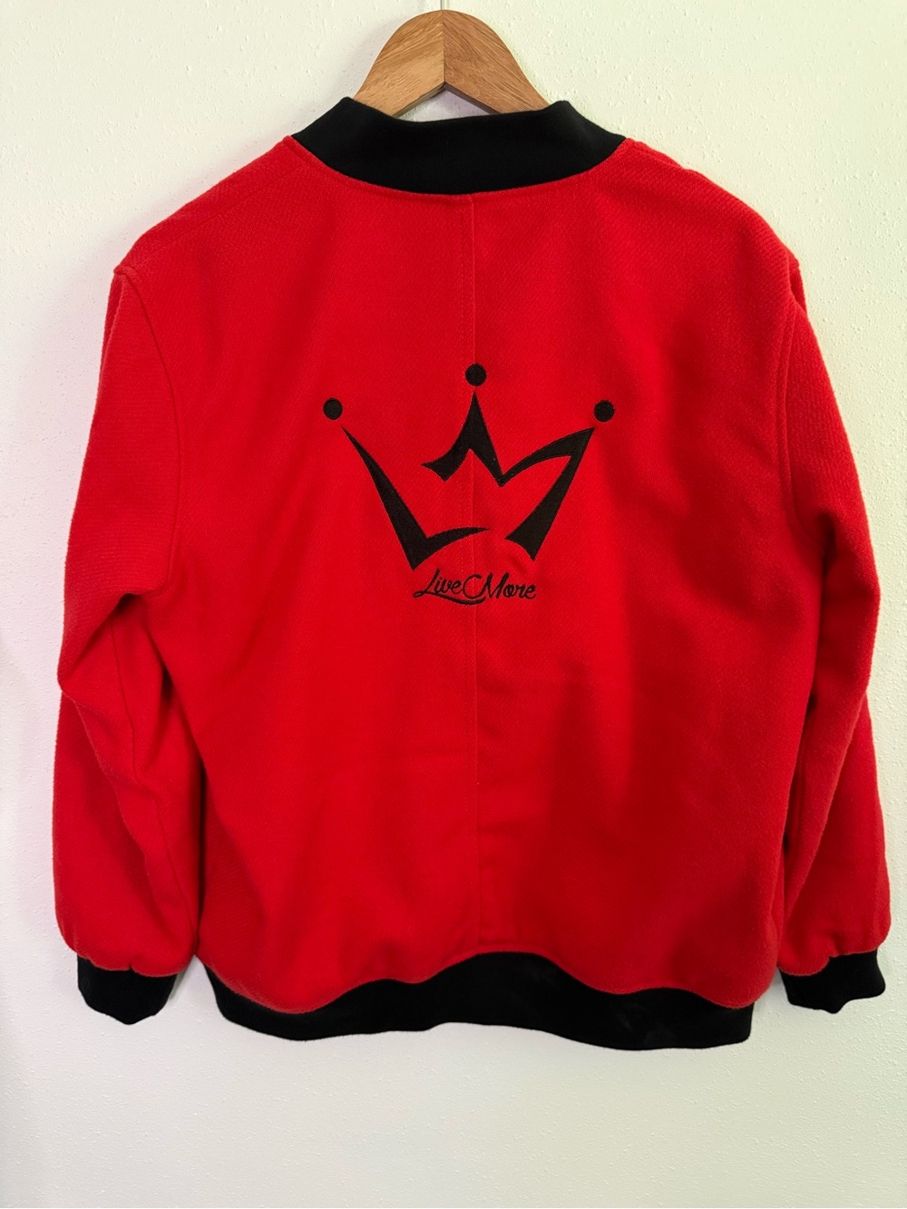 Future Collective LiveClime Red Bomber Jacket Wool Blend Small - Picture 7 of 10